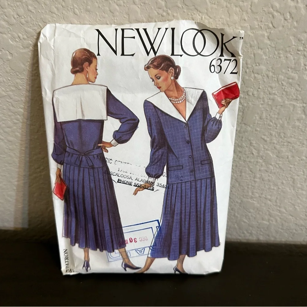 Vintage Sewing Pattern New Look Skirt Top Dress Size 8-18 1980s 80s